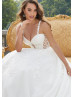 Detachable Straps Beaded Ivory Lace Tulle Timeless Wedding Dress